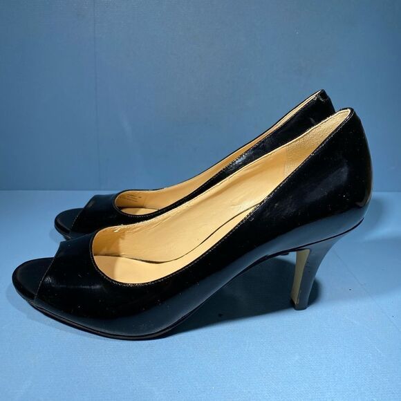 Cole Haan Women's Black Peep Toe Heels - Picture 3 of 8